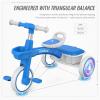 imageSEREED Colorful Lighting Toddler Tricycle for 25 Years Old Boys Girls Adjustable SeatampampHandlebar Trike Removable Basket Birthday Gift Idea for Kids Ages 2 PurpleBlue