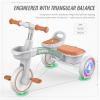 imageSEREED Colorful Lighting Toddler Tricycle for 25 Years Old Boys Girls Adjustable SeatampampHandlebar Trike Removable Basket Birthday Gift Idea for Kids Ages 2 PurpleGreen