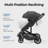 imagenewyoo Bassinet Stroller for Infant Nestro 516M Convertible BabyToddler Strollers w Reversible Seat ampamp Cup Holder Coches para Bebes 2in1 RearFacing Pram OneHand Quick Fold BlackBlack