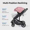 imagenewyoo Bassinet Stroller for Infant Nestro 516M Convertible BabyToddler Strollers w Reversible Seat ampamp Cup Holder Coches para Bebes 2in1 RearFacing Pram OneHand Quick Fold BlackPink