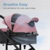 imagenewyoo Bassinet Stroller for Infant Nestro 516M Convertible BabyToddler Strollers w Reversible Seat ampamp Cup Holder Coches para Bebes 2in1 RearFacing Pram OneHand Quick Fold BlackPink