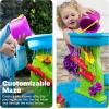 imageStep2 Rain Showers Splash Pond Water Table with Cover Kids Water and Sand Activity Sensory Playset Summer Outdoor Toys 13Piece Water Toy Accessories for Toddlers 15 Years Old Blue ampamp GreenRain Showers Splash Pond with Cover