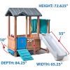 imageStep2 Woodland Adventure Playhouse ampamp Slide Kids Outdoor Playset Backyard Playground Set Swings Storage Drawer Made of Wood ampamp Durable Plastic Outside Jungle Gym for Children 38 Years Old