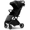 imagenewyoo GlideTow TR18M Compact Travel Stroller for Toddlers Lightweight ampamp Airplane Ready Stroller for BabyInfant w Telescoping Handle and Cup Holder OneHand Quick Fold Near Flat Recline Seat GrayBlack