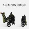 imagenewyoo GlideTow TR18M Compact Travel Stroller for Toddlers Lightweight ampamp Airplane Ready Stroller for BabyInfant w Telescoping Handle and Cup Holder OneHand Quick Fold Near Flat Recline Seat GrayGreen