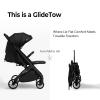 imagenewyoo GlideTow TR18M Compact Travel Stroller for Toddlers Lightweight ampamp Airplane Ready Stroller for BabyInfant w Telescoping Handle and Cup Holder OneHand Quick Fold Near Flat Recline Seat GrayBlack
