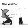 imagenewyoo GlideTow TR18M Compact Travel Stroller for Toddlers Lightweight ampamp Airplane Ready Stroller for BabyInfant w Telescoping Handle and Cup Holder OneHand Quick Fold Near Flat Recline Seat GrayGray