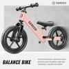 imageSEREED Toddler Balance Bike 2 Year Old No Pedal Kids Bicycle Toys for 25 Years Old ToolFree Adjustment Customize Plate with Stickers Gift for 23 Boys Girls White LightingPink