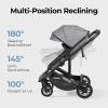 image:imagenewyoo Infant Stroller with Bassinet Mode Nestro 516M Convertible Baby Strollers with Reversible Seat amp Cup Holder Coches para Bebes 2in1 RearFacing Pram Warm TaupeGray