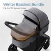image:imagenewyoo Infant Stroller with Bassinet Mode Nestro 516M Convertible Baby Strollers with Reversible Seat amp Cup Holder Coches para Bebes 2in1 RearFacing Pram Warm TaupeGray