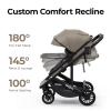 image:imagenewyoo Infant Stroller with Bassinet Mode Nestro 516M Convertible Baby Strollers with Reversible Seat amp Cup Holder Coches para Bebes 2in1 RearFacing Pram Warm TaupeWarm Taupe