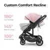 image:imagenewyoo Infant Stroller with Bassinet Mode Nestro 516M Convertible Baby Strollers with Reversible Seat amp Cup Holder Coches para Bebes 2in1 RearFacing Pram Warm TaupePink