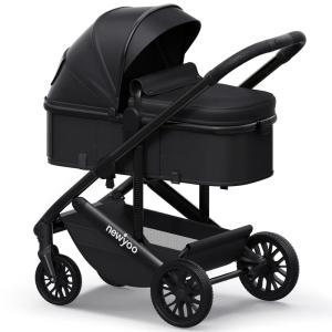 image:imagenewyoo Infant Stroller with Bassinet Mode Nestro 516M Convertible Baby Strollers with Reversible Seat amp Cup Holder Coches para Bebes 2in1 RearFacing Pram Warm TaupeBlack