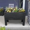 image:imageStep2 Lakewood Raised Planter Box Large Planter for Outdoor Plants Gardening and Flower Pot for Patio or Porch Easy Drainage Durable Plastic BlackBlack