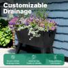 image:imageStep2 Tremont Raised Planter Large Planters for Outdoor Plants Gardening and Flower Pot for Patio or Porch Efficient Drainage Durable Plastic Black 1Pack