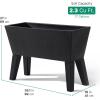 image:imageStep2 Tremont Raised Planter Large Planters for Outdoor Plants Gardening and Flower Pot for Patio or Porch Efficient Drainage Durable Plastic Black 1Pack