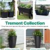 image:imageStep2 Tremont Raised Planter Large Planters for Outdoor Plants Gardening and Flower Pot for Patio or Porch Efficient Drainage Durable Plastic Black 1Pack