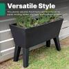 image:imageStep2 Tremont Raised Planter Large Planters for Outdoor Plants Gardening and Flower Pot for Patio or Porch Efficient Drainage Durable Plastic Black 1Pack