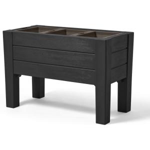 image:imageStep2 Lakewood Raised Planter Box Large Planter for Outdoor Plants Gardening and Flower Pot for Patio or Porch Easy Drainage Durable Plastic BlackBlack