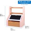 image:imageStep2 Harmony Toy Storage Box Wood and Plastic Shelves for Books Toy Storage Bin with Chalkboard Lid and Clip Easel and Toy Organizer in One WhiteRose Pink