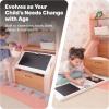 image:imageStep2 Harmony Toy Storage Box Wood and Plastic Shelves for Books Toy Storage Bin with Chalkboard Lid and Clip Easel and Toy Organizer in One WhiteRose Pink