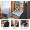 image:imageStep2 Harmony Toy Storage Box Wood and Plastic Shelves for Books Toy Storage Bin with Chalkboard Lid and Clip Easel and Toy Organizer in One WhiteSage Gray