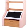 image:imageStep2 Harmony Toy Storage Box Wood and Plastic Shelves for Books Toy Storage Bin with Chalkboard Lid and Clip Easel and Toy Organizer in One WhiteRose Pink