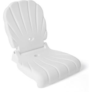 image:imageStep2 Seashell Flip Seat Adult Portable Outdoor Chair for Poolside Camping Beach Stadium Providing Back Support Made of UV20 Durable Plastic Incredible White