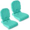 image:imageStep2 Seashell Flip Seat 2 Pack Adult Portable Outdoor Chairs for Poolside Camping Beach Stadium Providing Back Support Made of UV20 Durable Plastic Incredible WhiteMint