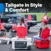 image:imageStep2 Seashell Flip Seat 2 Pack Adult Portable Outdoor Chairs for Poolside Camping Beach Stadium Providing Back Support Made of UV20 Durable Plastic Incredible WhiteRed  Blue