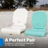 image:imageStep2 Seashell Flip Seat 2 Pack Adult Portable Outdoor Chairs for Poolside Camping Beach Stadium Providing Back Support Made of UV20 Durable Plastic Incredible WhiteMint