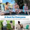 image:imageStep2 Seashell Flip Seat 2 Pack Adult Portable Outdoor Chairs for Poolside Camping Beach Stadium Providing Back Support Made of UV20 Durable Plastic Incredible WhiteMint