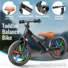 image:imageSEREED Toddler Balance Bike 2 Year Old No Pedal Kids Bicycle Toys for 25 Years Old ToolFree Adjustment Customize Plate with Stickers Gift for 23 Boys Girls Mint GreenBlack Lighting