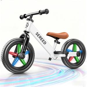 image:imageSEREED Toddler Balance Bike 2 Year Old No Pedal Kids Bicycle Toys for 25 Years Old ToolFree Adjustment Customize Plate with Stickers Gift for 23 Boys Girls Mint GreenWhite Lighting