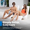 image:imageStep2 Vero Pool Lounger inPool Chaise Lounge Chair for Tanning Ledges up to 12 in Outdoor Patio Chair Weighted Earthy Tan wSpeckWhite