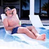 image:imageStep2 Vero Pool Lounger inPool Chaise Lounge Chair for Tanning Ledges up to 12 in Outdoor Patio Chair Weighted Earthy Tan wSpeckWhite