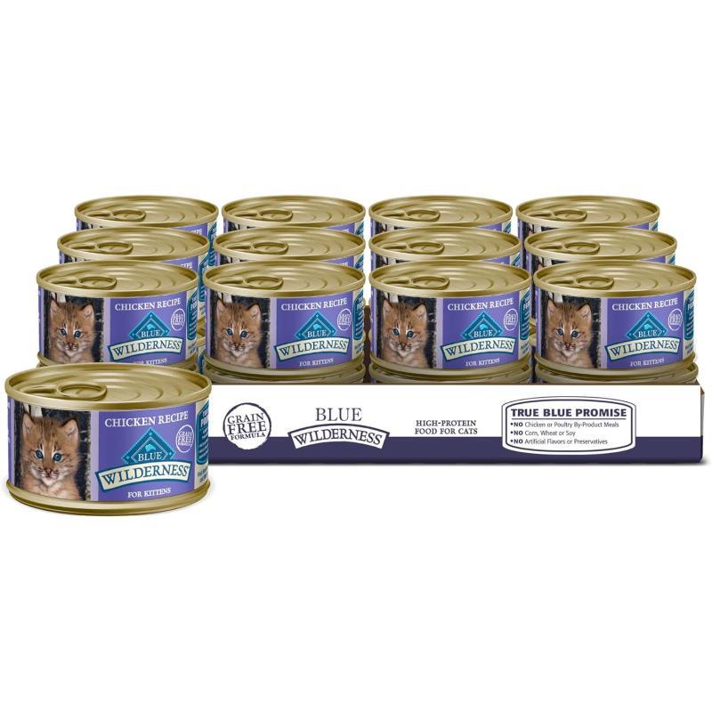 imageBlue Buffalo Wilderness High Protein Grain Free Natural Kitten Pate Wet Cat Food Chicken 3oz cans Pack of 24Chicken 3 Ounce Pack of 24