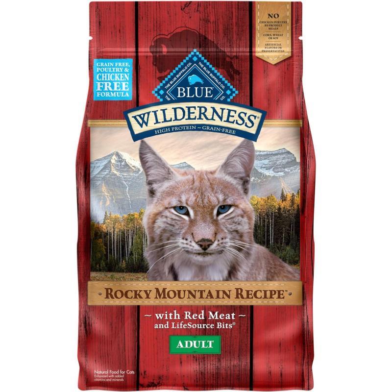 imageBlue Buffalo Wilderness High Protein Natural Adult Dry Cat Food Duck 5lbRed Meat 4 Pound Pack of 1
