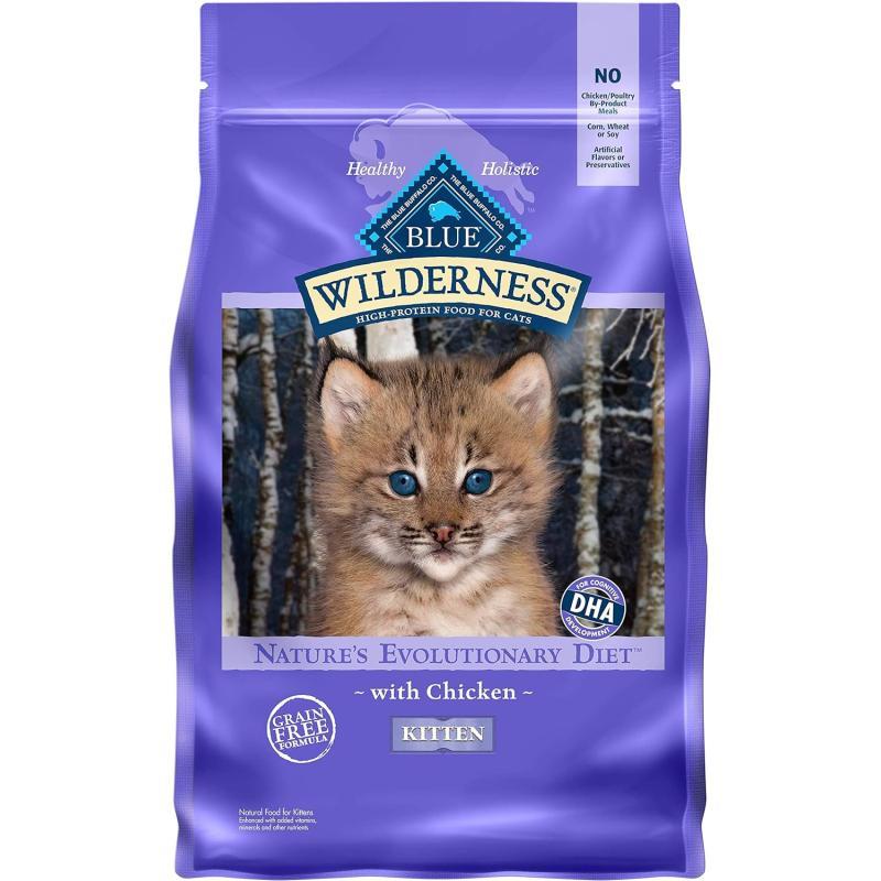 imageBlue Buffalo Wilderness High Protein Natural Grain Free Kitten Food Bundle Dry Cat Food and Wet Cat Food Chicken 5lb Dry Food 3oz cans 24ctChicken 2 Pound Pack of 1