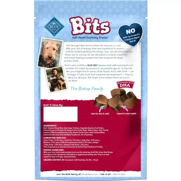 imageBlue Buffalo BLUE Bits Natural SoftMoist Training Dog Treats Beef Recipe 9oz bag9 Ounce Pack of 1 Beef SoftMoist Bits