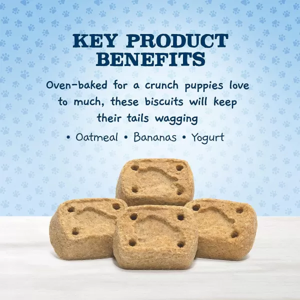 imageBlue Buffalo Baby BLUE Crunchy Biscuits Natural Puppy Dog Treat Biscuits Oatmeal amp Banana 8oz BagBlue Buffalo Baby BLUE Crunchy Biscuits Natural Puppy Dog Treat Biscuits Oatmeal amp Banana 8oz Bag