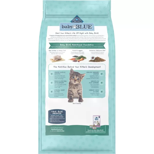 imageBlue Buffalo Baby BLUE Healthy Growth Formula Grain Free High Protein Natural Kitten Dry Cat Food Chicken 45lb2 Pound Pack of 1