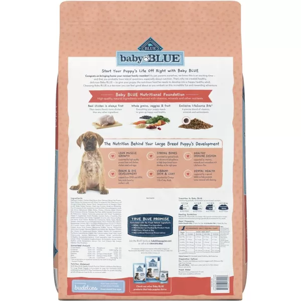 imageBlue Buffalo Baby BLUE Healthy Growth Formula Natural Large Breed Puppy Dry Dog Food Chicken and Brown Rice Recipe 24lbBlue Buffalo Baby BLUE Healthy Growth Formula Natural Large Breed Puppy Dry Dog Food Chicken and Brown Rice Recipe 24lb