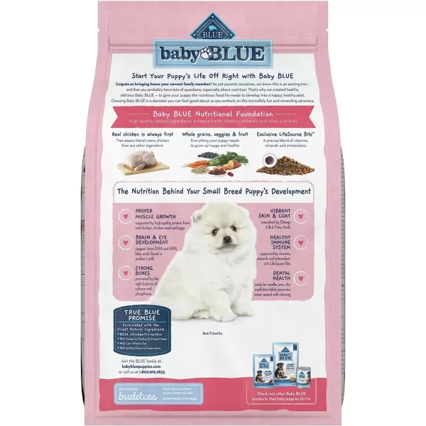 imageBlue Buffalo Baby BLUE Healthy Growth Formula Natural Small Breed Puppy Dry Dog Food Chicken and Oatmeal Rice Recipe 4lbBlue Buffalo Baby BLUE Healthy Growth Formula Natural Small Breed Puppy Dry Dog Food Chicken and Oatmeal Rice Recipe 4lb