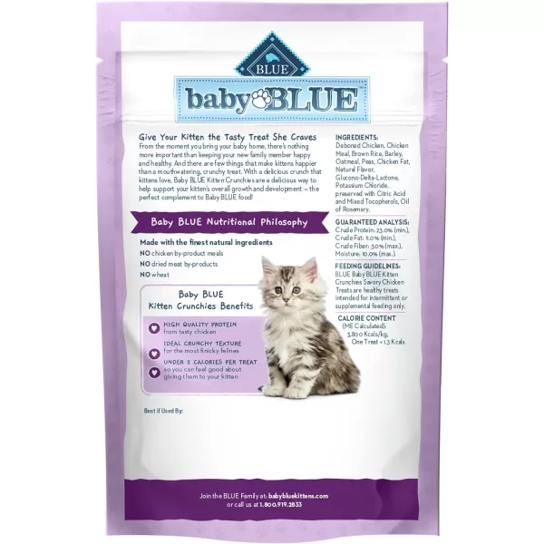 imageBlue Buffalo Baby BLUE Kitten Crunchies Natural Kitten Treats Savory Chicken 2oz BagBlue Buffalo Baby BLUE Kitten Crunchies Natural Kitten Treats Savory Chicken 2oz Bag