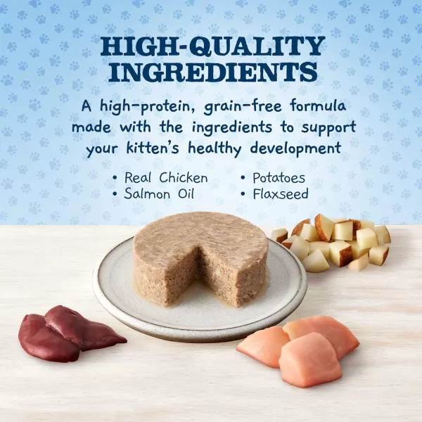 imageBlue Buffalo Baby Blue Healthy Growth Formula Grain Free High Protein Natural Kitten Pate Wet Cat Food Salmon Recipe 3oz Cans Pack of 24Chicken 3 Ounce Pack of 24