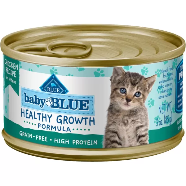 imageBlue Buffalo Baby Blue Healthy Growth Formula Grain Free High Protein Natural Kitten Pate Wet Cat Food Salmon Recipe 3oz Cans Pack of 24Chicken 3 Ounce Pack of 24