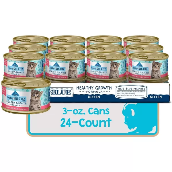 imageBlue Buffalo Baby Blue Healthy Growth Formula Grain Free High Protein Natural Kitten Pate Wet Cat Food Salmon Recipe 3oz Cans Pack of 24Salmon 3 Ounce Pack of 24