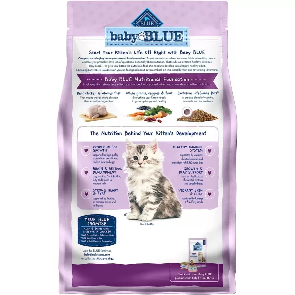 imageBlue Buffalo Baby Blue Healthy Growth Formula Natural Kitten Dry Cat Food Chicken and Brown Rice Recipe 2lb5 Pound Pack of 1