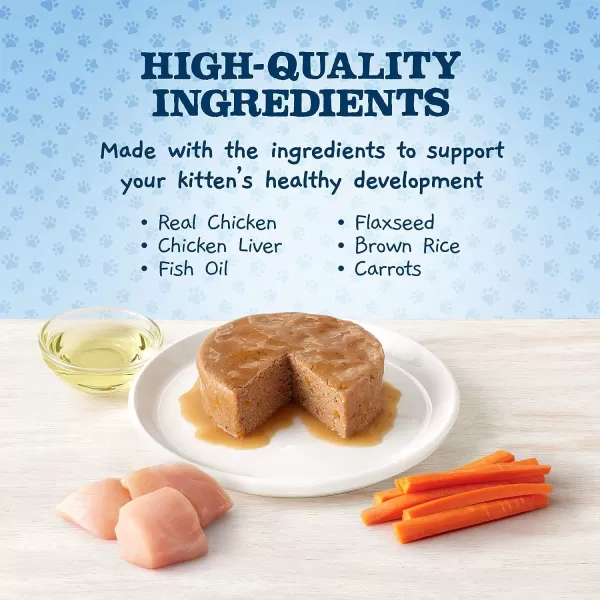 imageBlue Buffalo Baby Blue Healthy Growth Formula Natural Kitten Pate Wet Cat Food MultiPack Chicken Recipe 3oz 6 Count3 Ounce Pack of 24